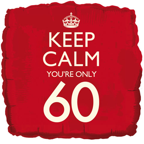 18 Inch Keep Calm You're 60 Foil Birthday Balloon