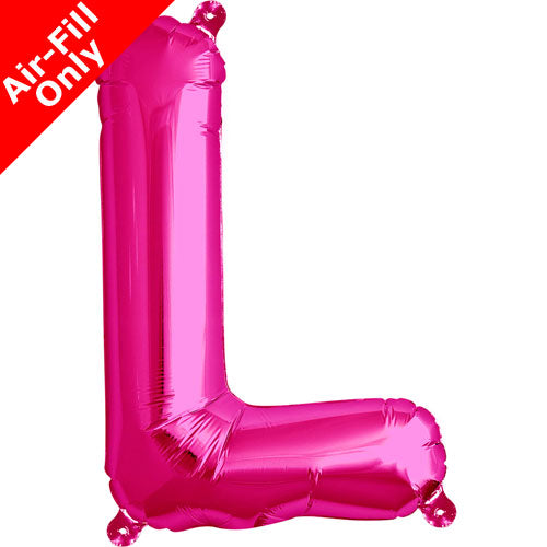 16 Inch Magenta Letter L Foil Balloon