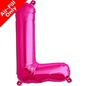 16 Inch Magenta Letter L Foil Balloon