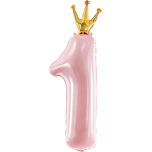 35 Inch Light Pink 1st Birthday Princess Foil Balloon