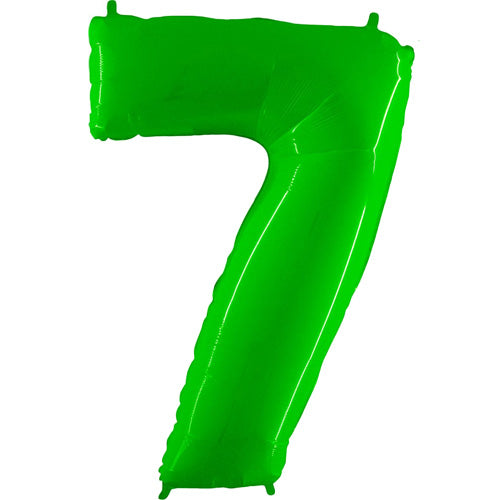 40 Inch Fluorescent Lime Number 7 Foil Balloon