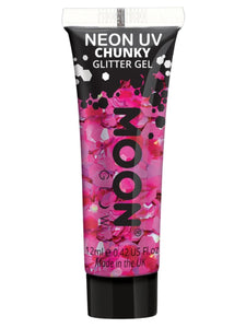 Moon Glow Neon UV Magenta Chunky Glitter Gel