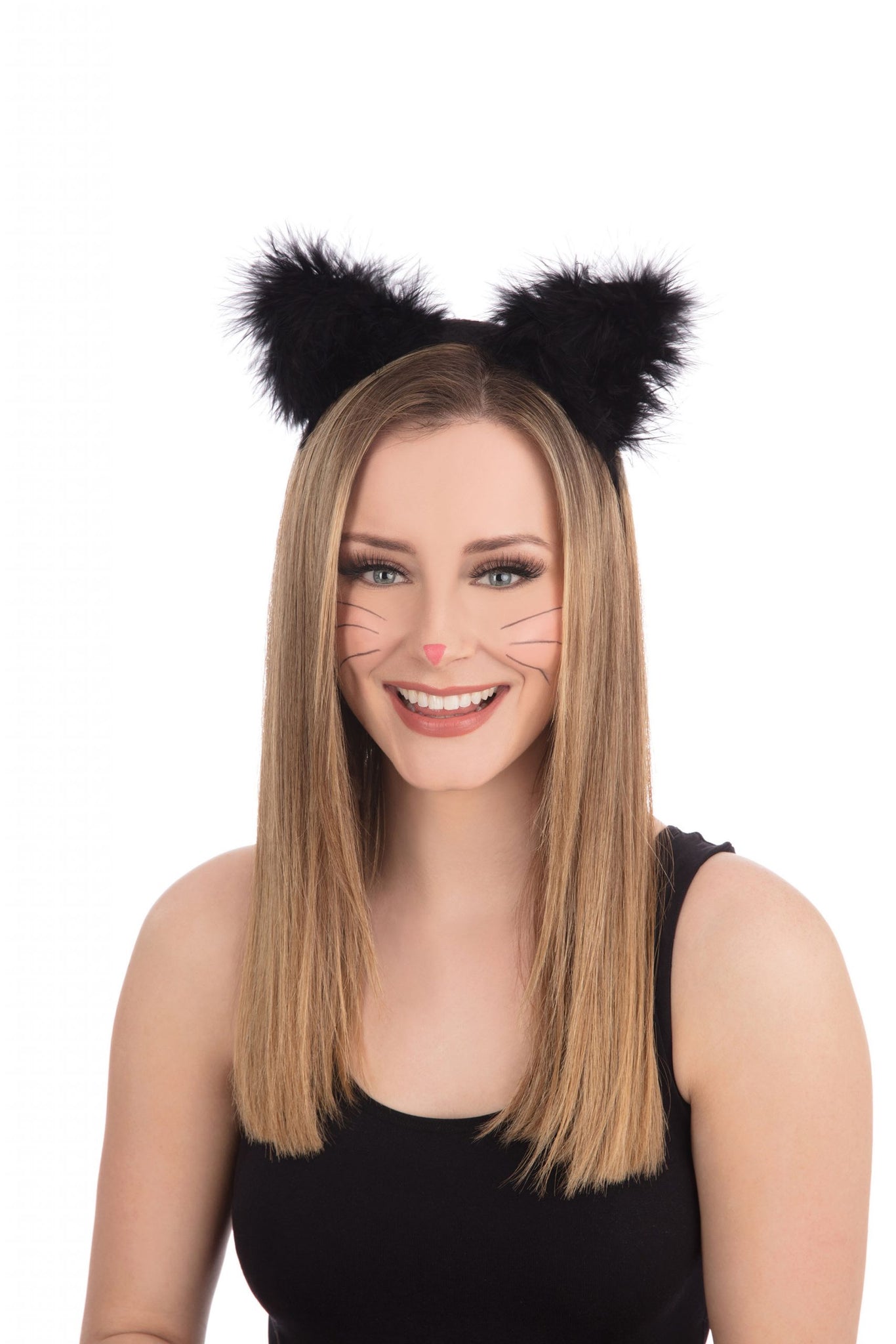 Black Marabou Cat Ears