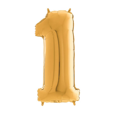 26 Inch Metallic Gold Number 1 Foil Balloon
