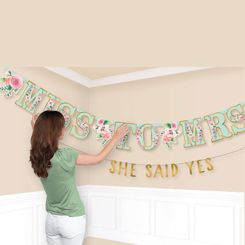 Hen Party Mint Miss to Mrs Letter Banner