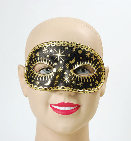Black Moon & Stars Domino Eye Mask