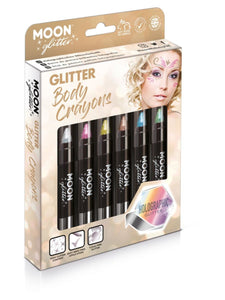 Moon Glitter Holographic Body Crayon Set