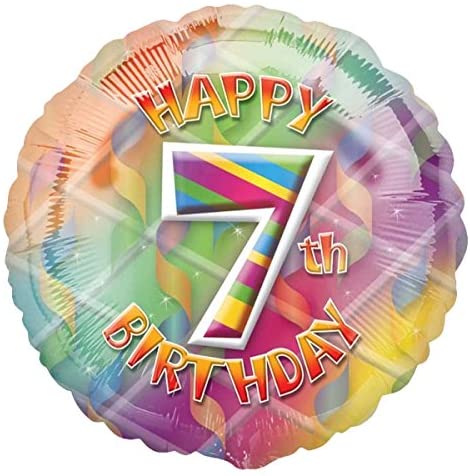 18" Multicoloured 7th Birthday Foil Balloon