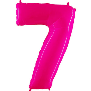 40 Inch Neon Pink Number 7 Foil Balloon