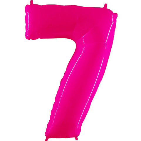 40 Inch Neon Pink Number 7 Foil Balloon
