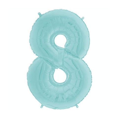 26 Inch Pastel Blue Number 8 Foil Balloon