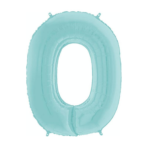 26 Inch Pastel Blue Number 0 Foil Balloon