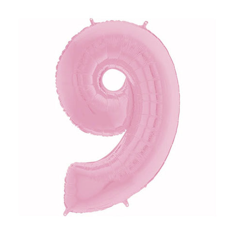 26 Inch Pastel Pink Number 9 Foil Balloon