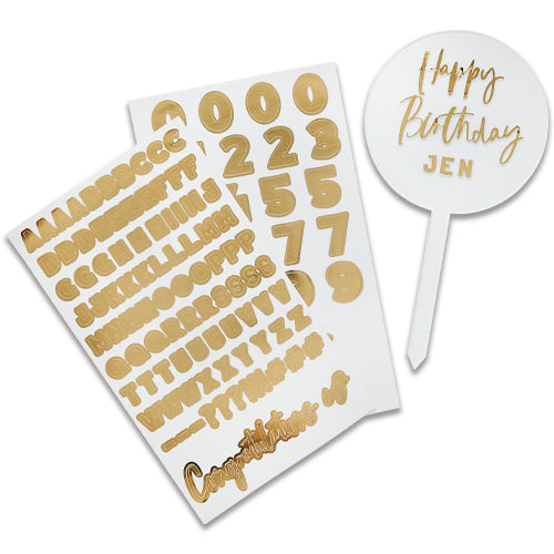 Gold Personalise Your Own Acrylic Cake Topper