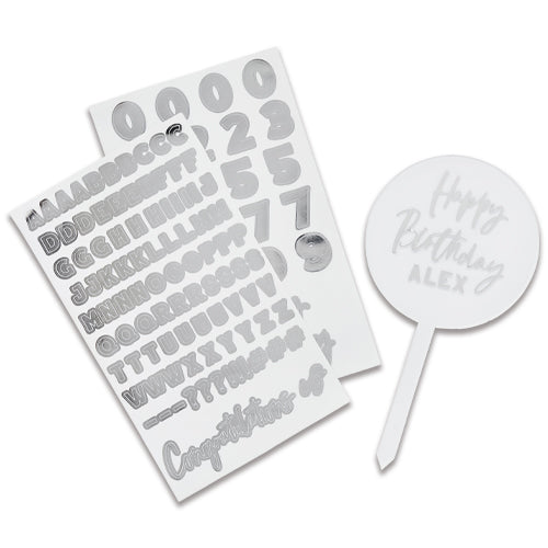 Silver Personalise Your Own Acrylic Cake Topper