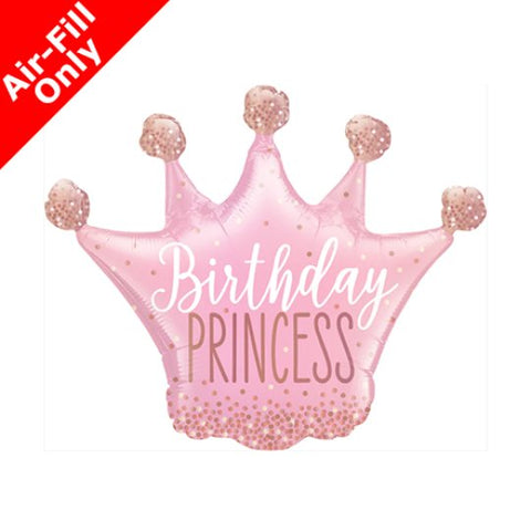 Birthday Princess Tiara Balloon on Stick