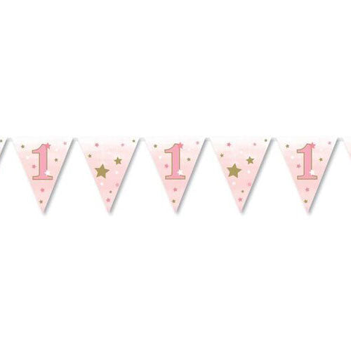 One Little Star Pink Paper Bunting