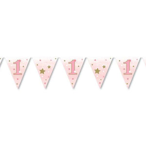 One Little Star Pink Paper Bunting