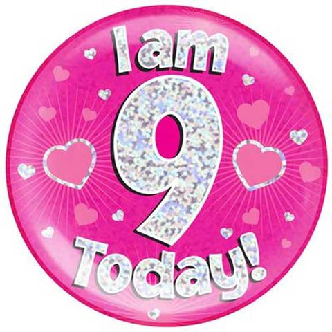 Giant 9 Today Pink Holographic Badge