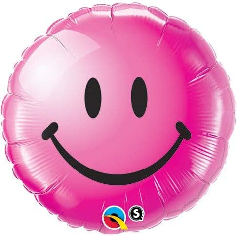 18 inch Pink Smiley Face Emoji Foil Balloon