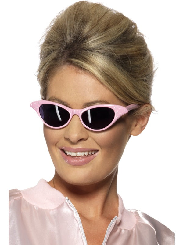 Pink Diamante 50s Sunglasses