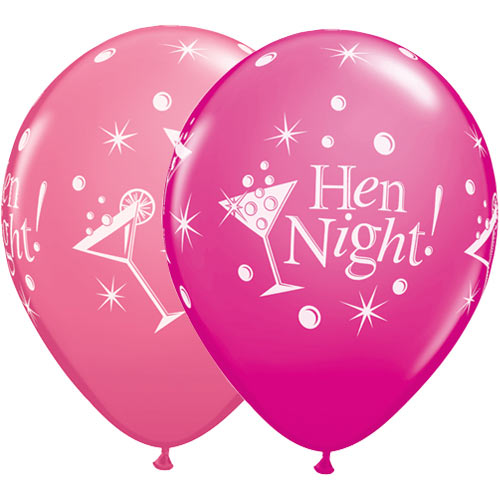 Hen Night Bubbly Latex Balloons