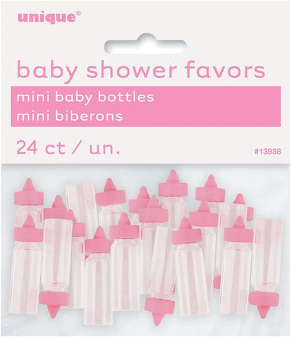 Pink Mini Baby Bottle Shower Decorations