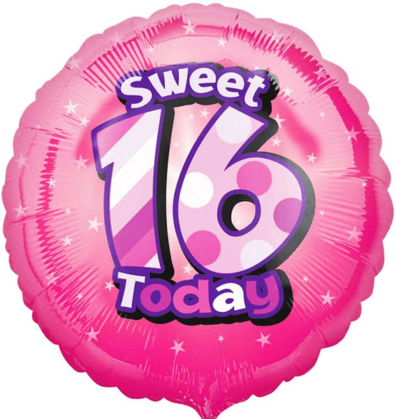 18" Sweet 16th Today Foil Balloon