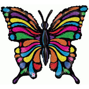 33 Inch Pop Art Butterfly Supershape Foil Balloon