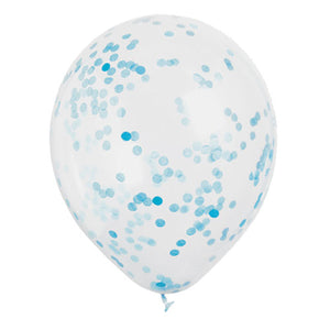 Powder Blue Confetti Latex Balloons (6pk)
