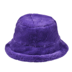 Purple Fluffy Bucket Hat