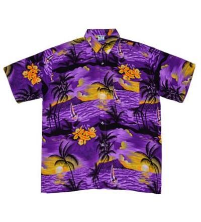 Budget Purple Palm Hawaiian Shirt