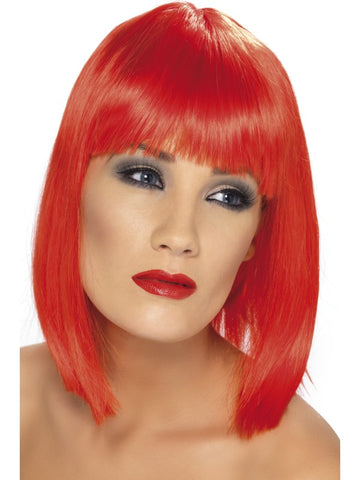 Neon Red Glam Wig