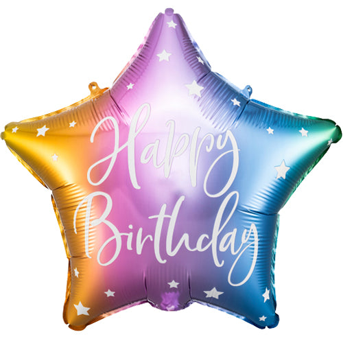 16 Inch Birthday Rainbow Star Foil Balloon