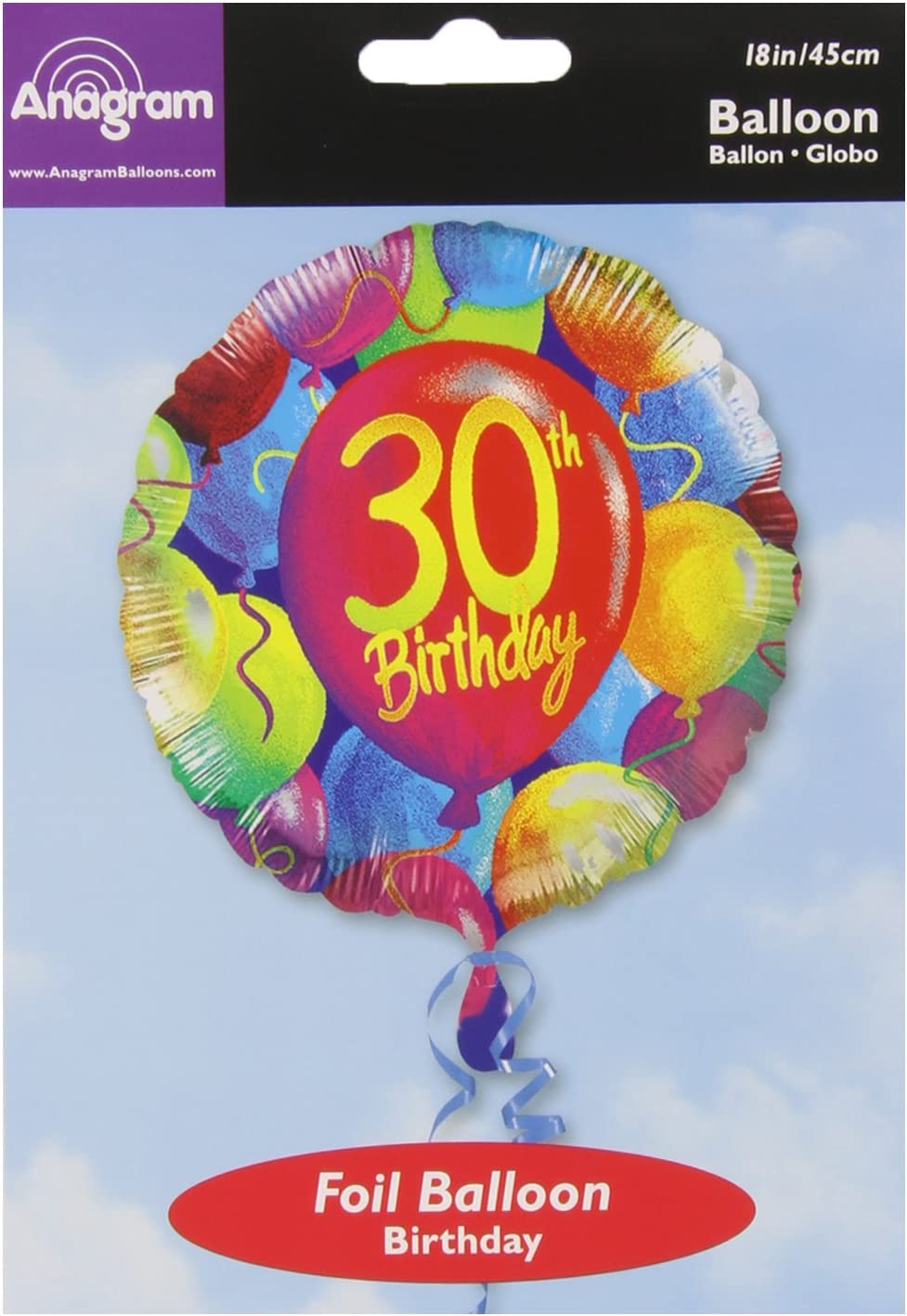 18 Inch Rainbow Balloons 30th Birthday Foil Balloon