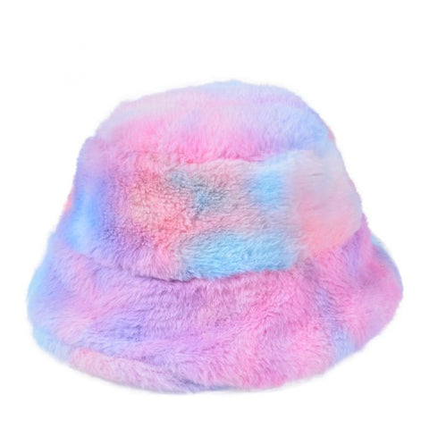Rainbow Fluffy Bucket Hat
