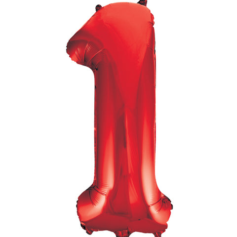 34 Inch Red Number 1 Foil Balloon
