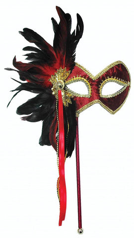 Red Feather Eyemask on Stick