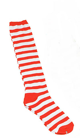 White & Red Striped Socks