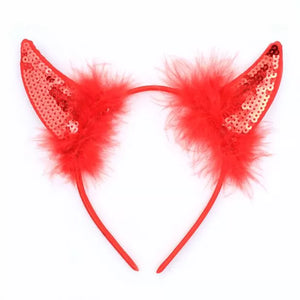 Red Sequin Devil Horns