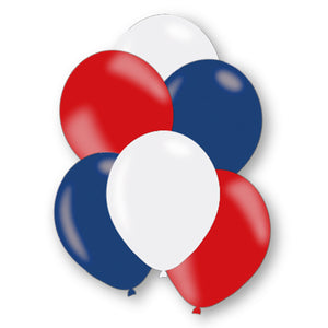 Red, White and Blue Latex Balloons