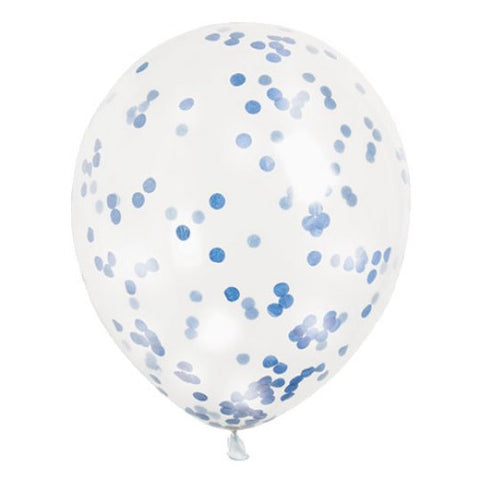 Royal Blue Confetti Latex Balloons (6pk)