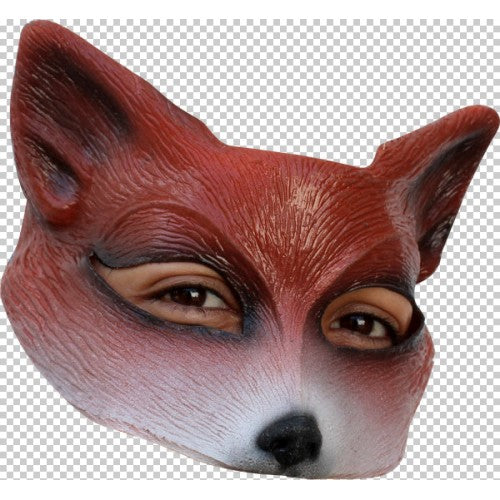 Ruby Red Fox Half Mask