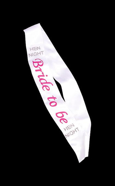 White Bride To Be Sash