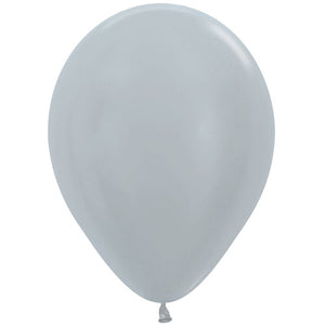Satin Silver Latex Balloons