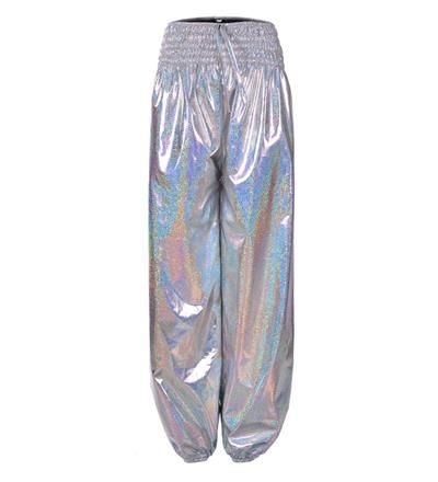 Metallic Silver Harem Trousers