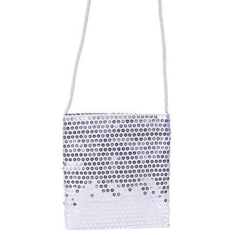 Silver Sequin Flapper Handbag