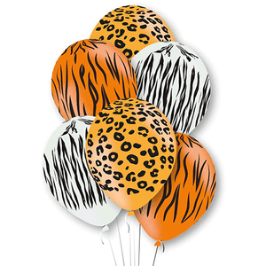 Assorted Safari Animal Print Latex Balloons (6pk)