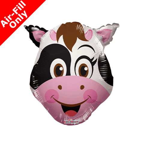 Smiling Cow Foil Balloon on Stick