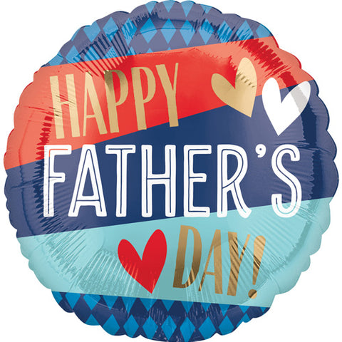 18 inch Father's Day Stripes & Argyle Foil Balloon